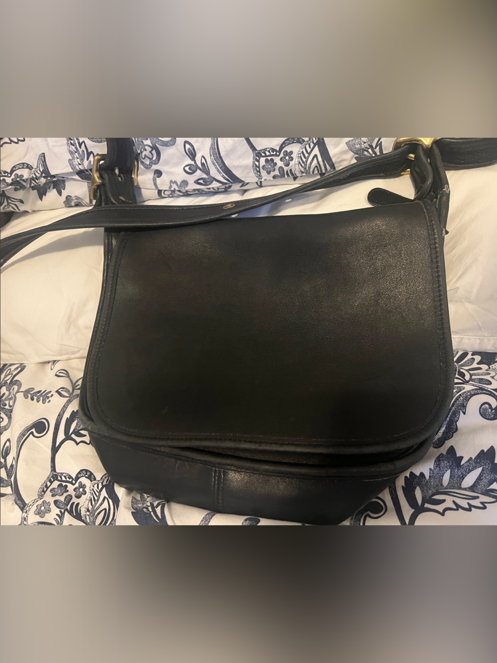 Vintage Coach Classic Black Leather Shoulder Bag - Legacy Bag